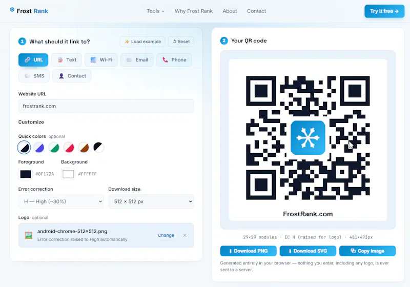QR Code Generator by Frost Rank screenshot 1