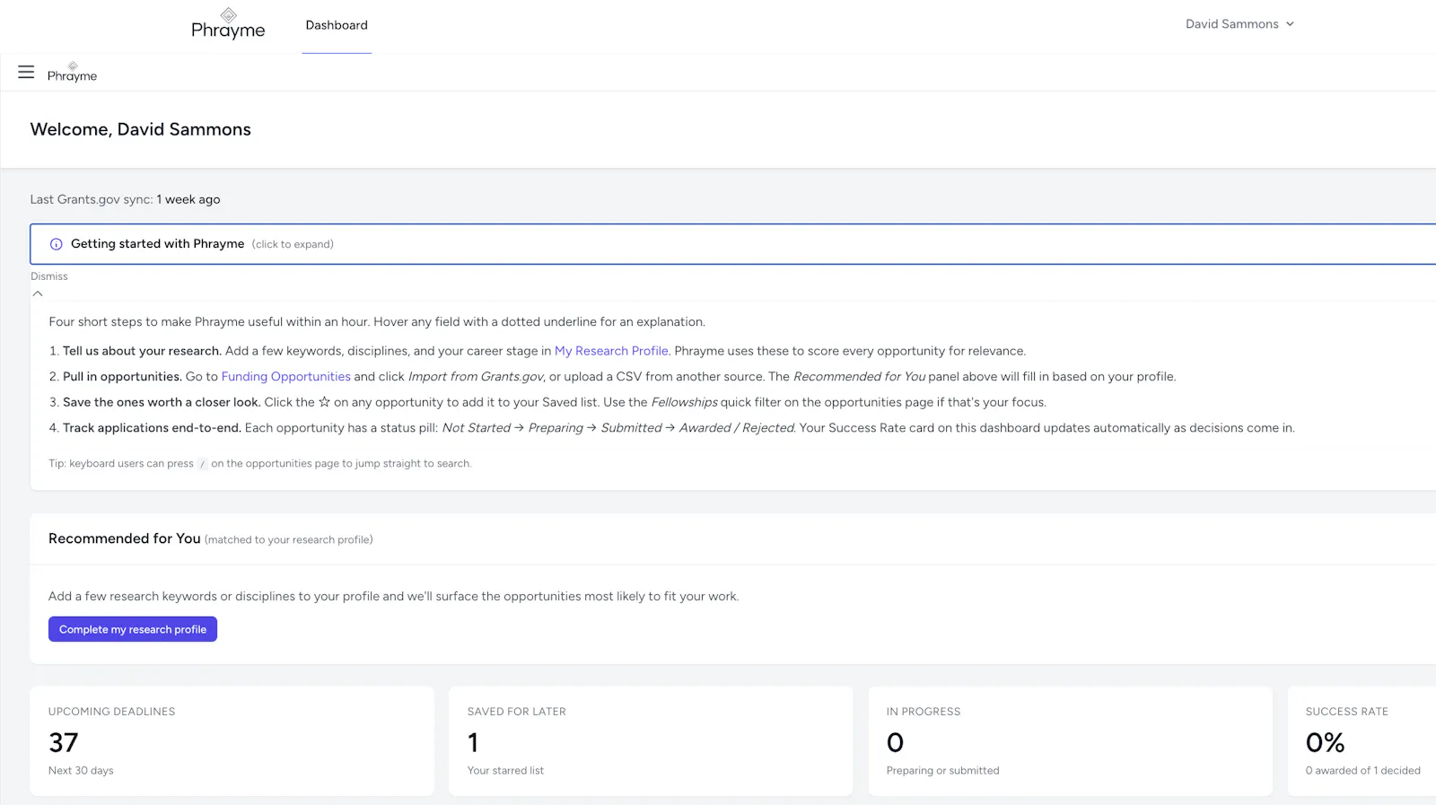 Phrayme.com screenshot 2