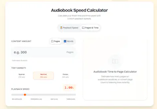 Audiobook Speed Calculator gallery image