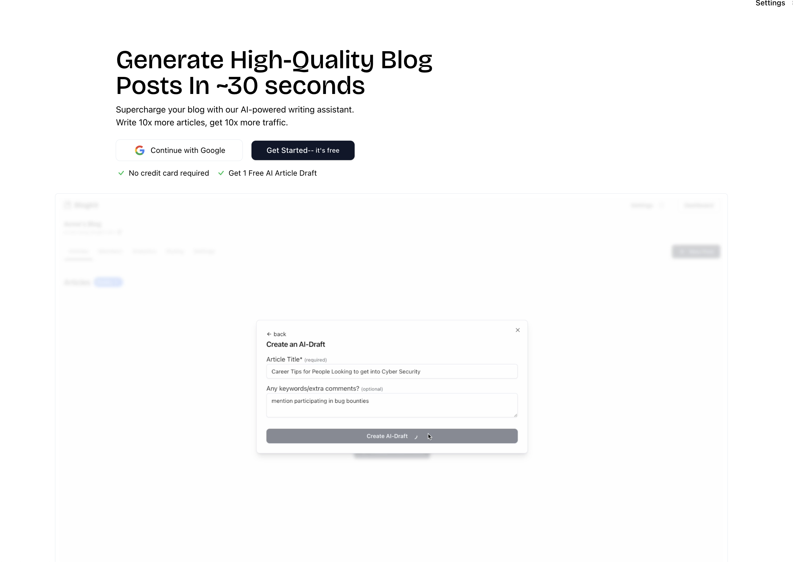 startuptile Blogkit AI Writer-Generate High-Quality Blog Posts In ~30 seconds