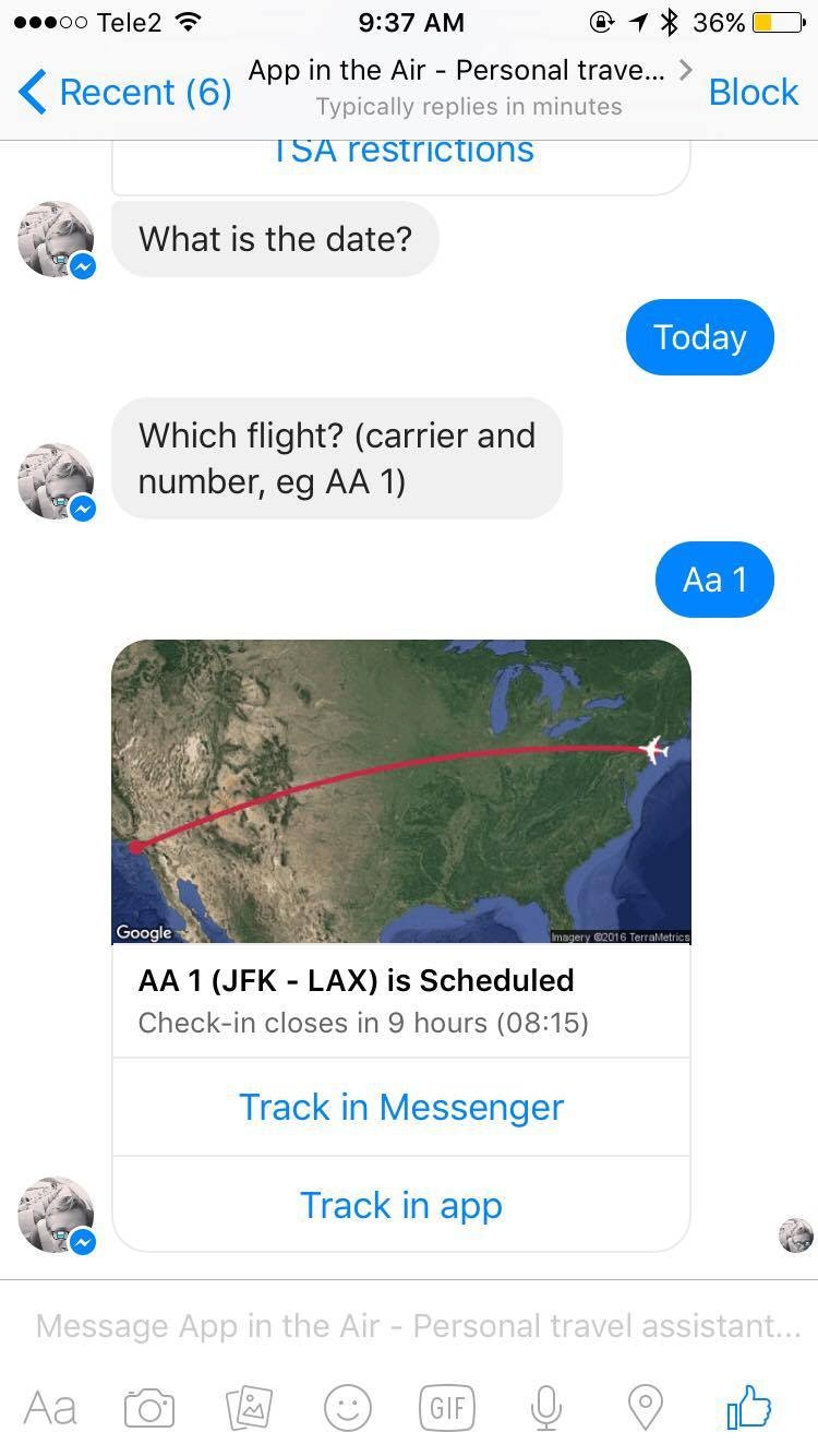 Flight tracking bot gallery image