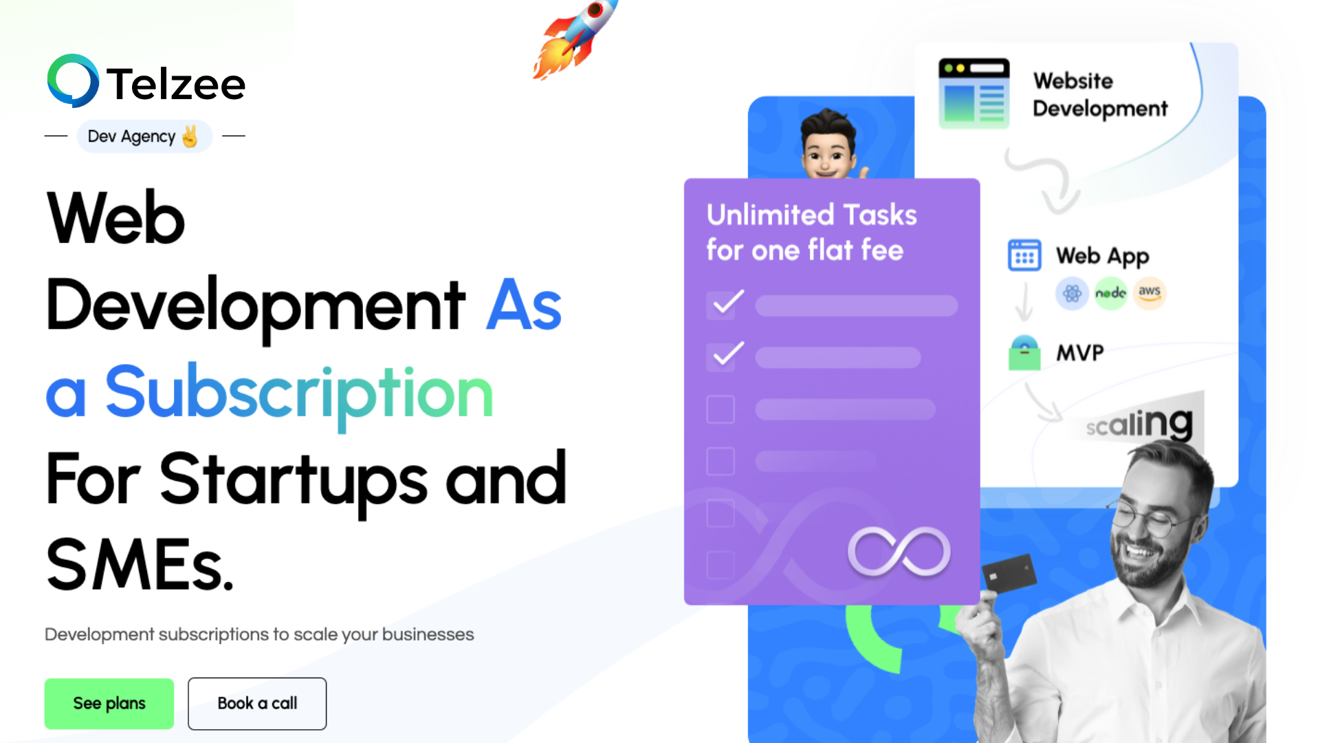 Telzee - Webentwicklung als Abonnement für Startups und KMU Medien 1