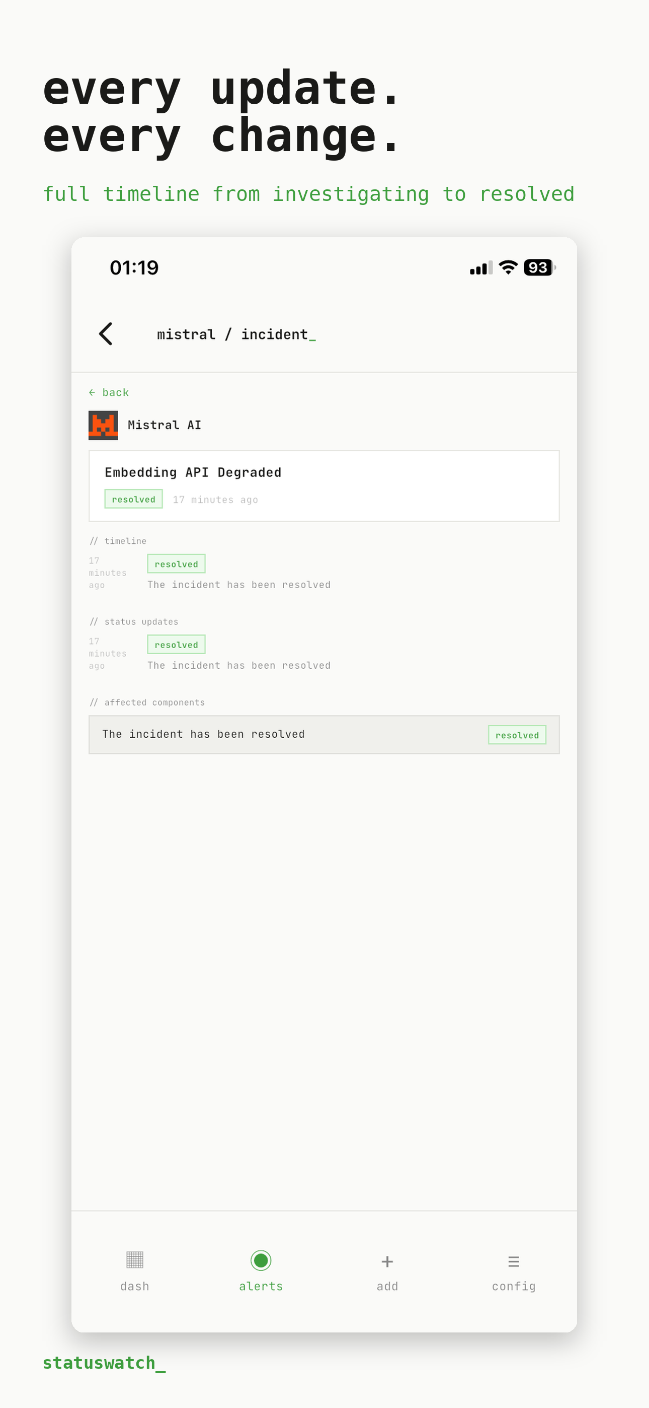 statuswatch — monitor your stack gallery image