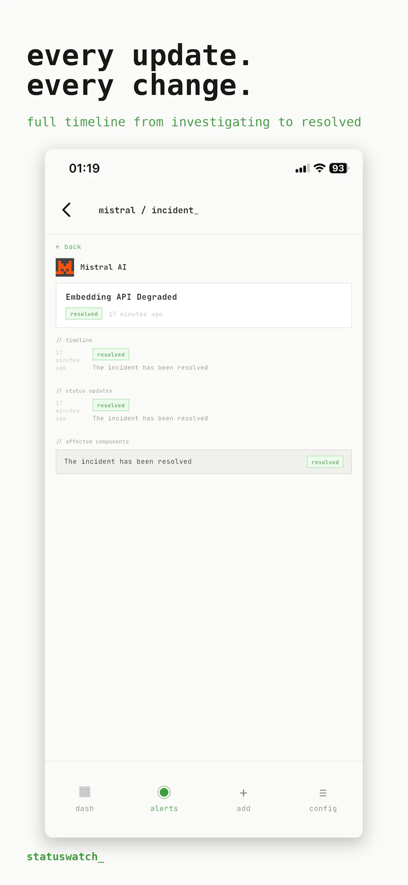 statuswatch — monitor your stack screenshot 1
