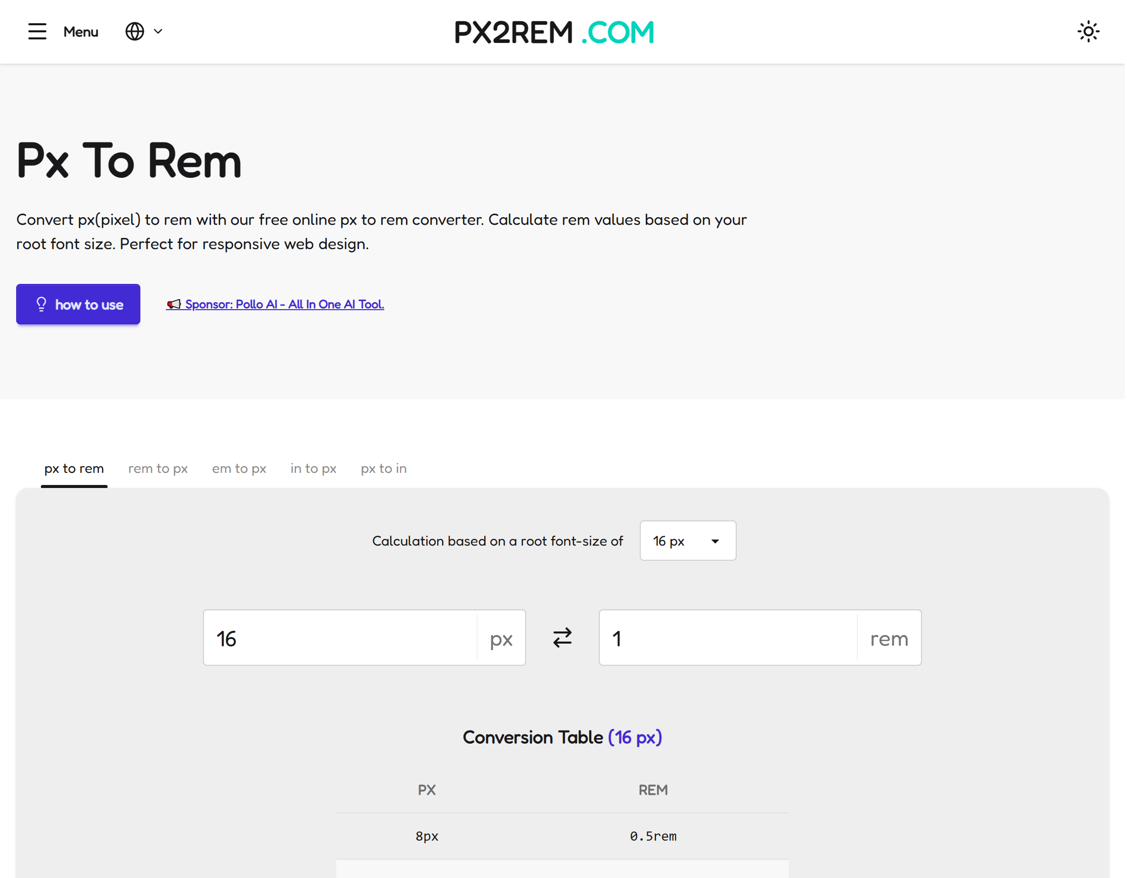 CSSUnitConverter - Main product screenshot demonstrating key features and user interface