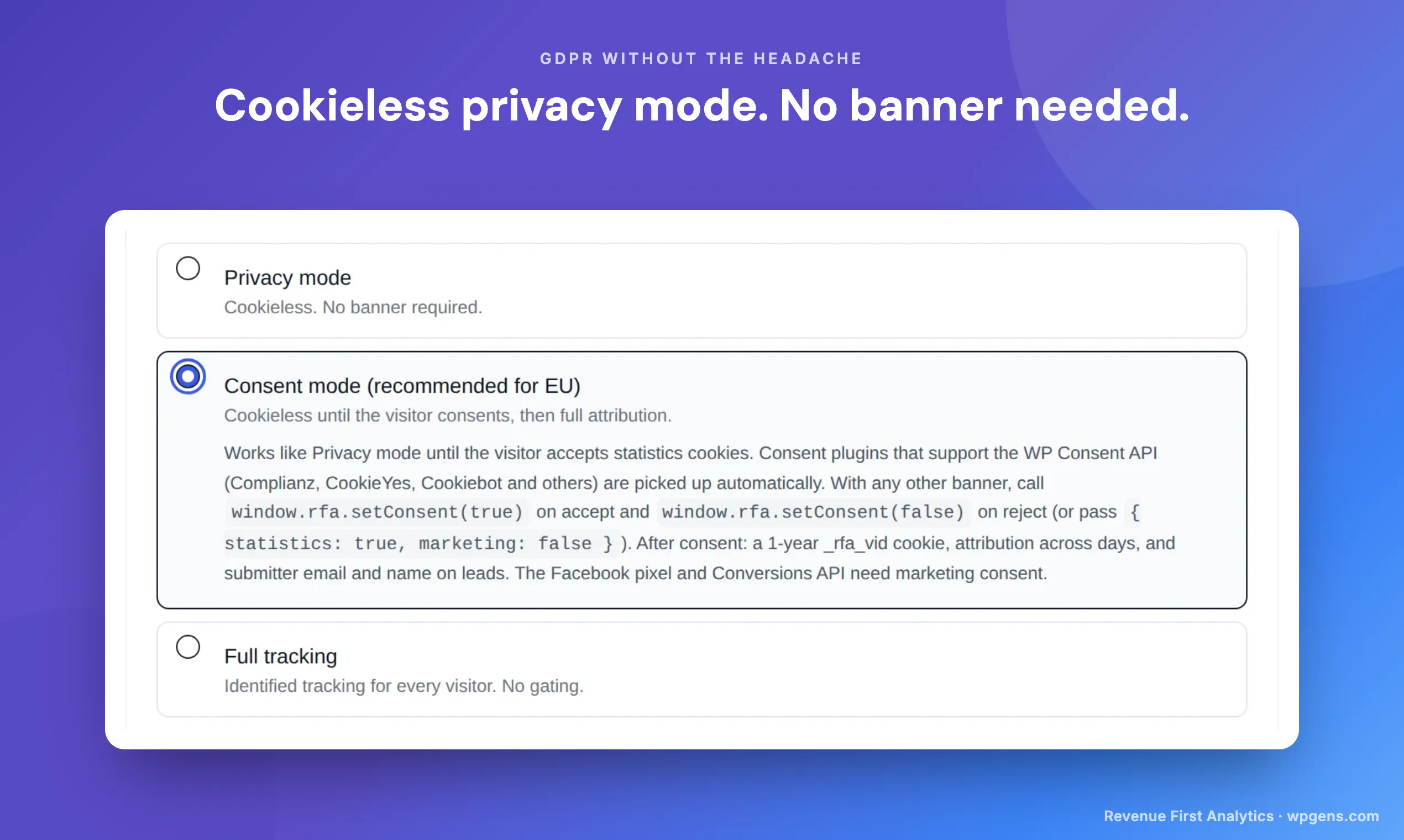 Revenue First Analytics for WooCommerce gallery image
