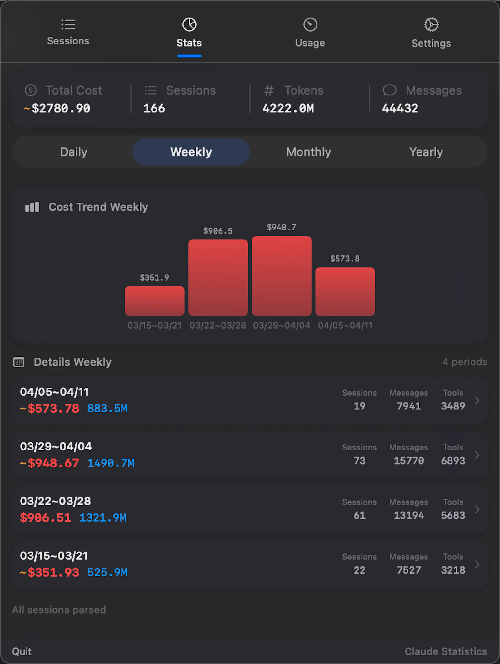 Claude Statistics screenshot 5