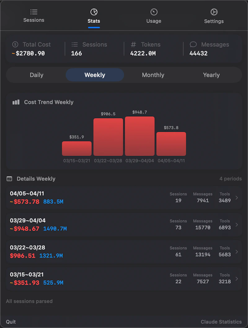 Claude Statistics screenshot 5