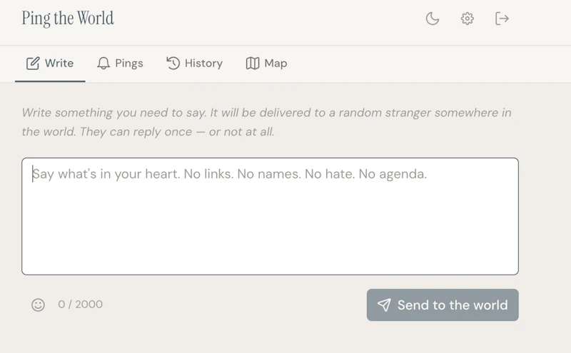 Anti-social network Ping the World .app screenshot 5