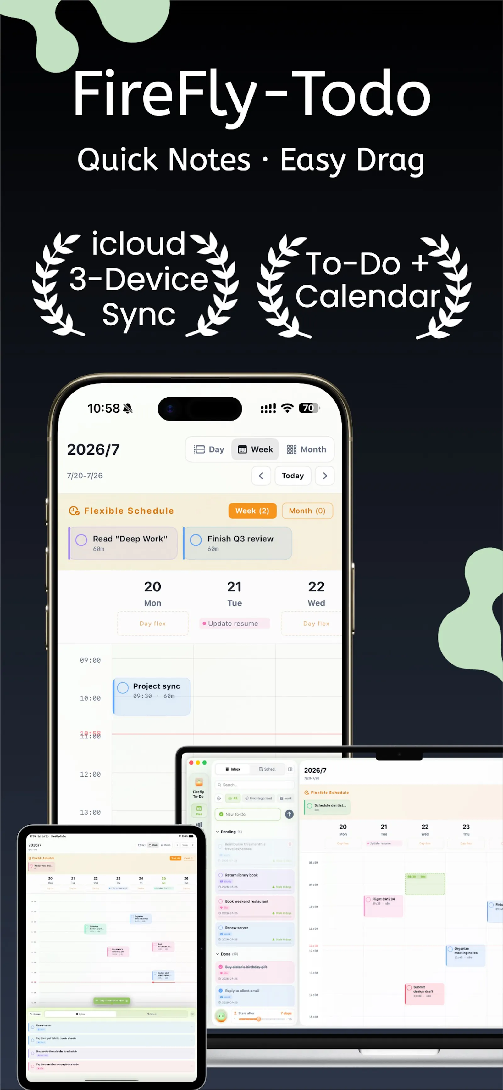 Firefly Todo - Drag & Drop Calendar screenshot 1