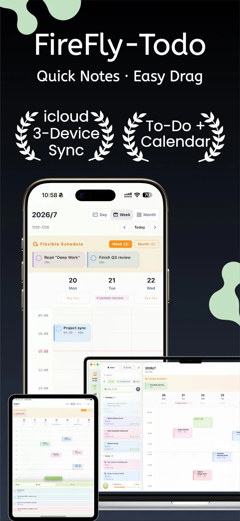 Firefly Todo - Drag & Drop Calendar screenshot 1