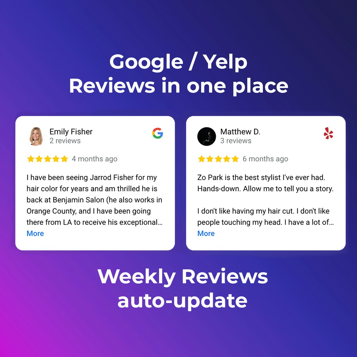 Google / Yelp Reviews Widget media 4