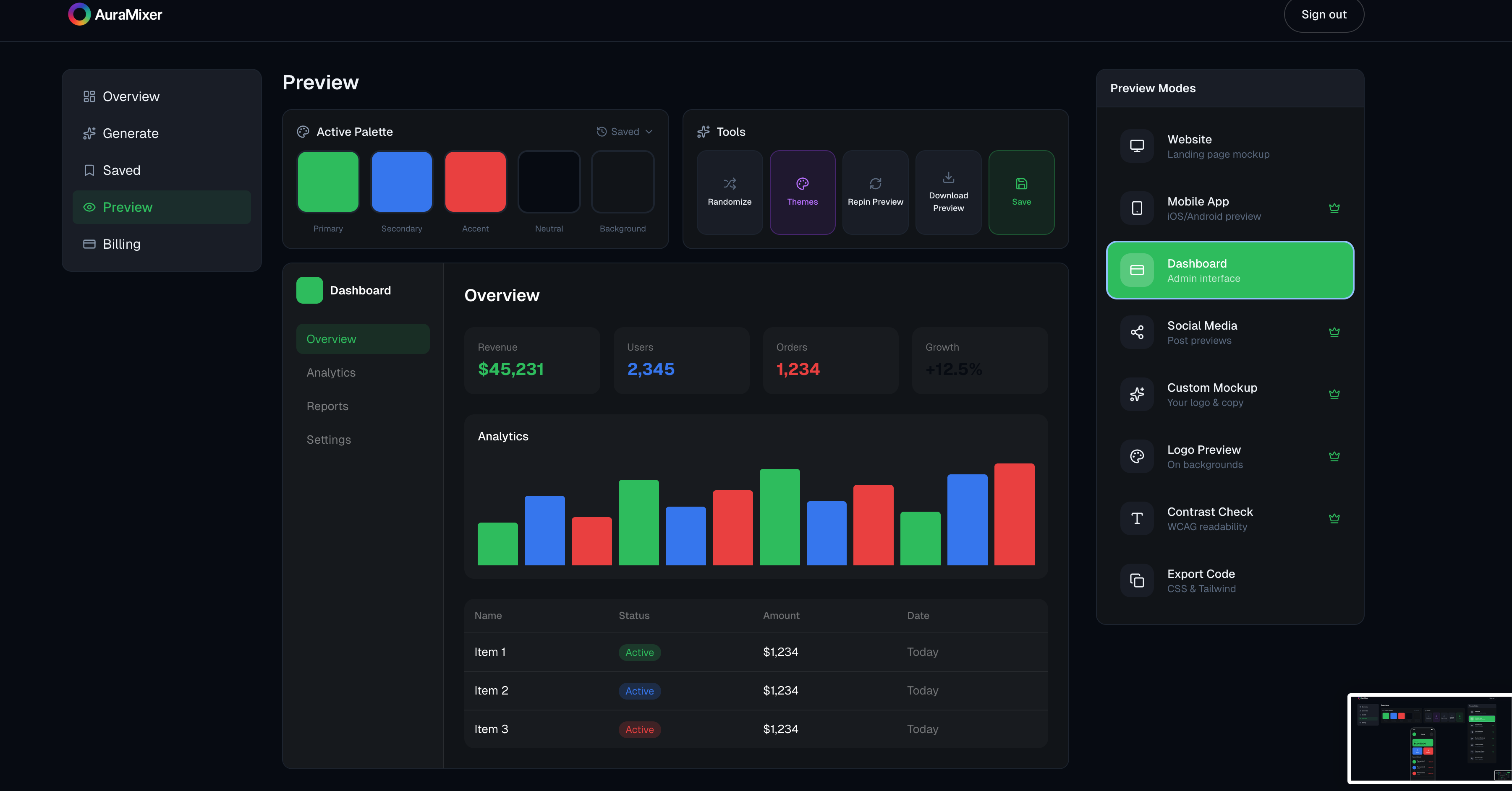 Aura Mixer- Generate Color Palettes  gallery image