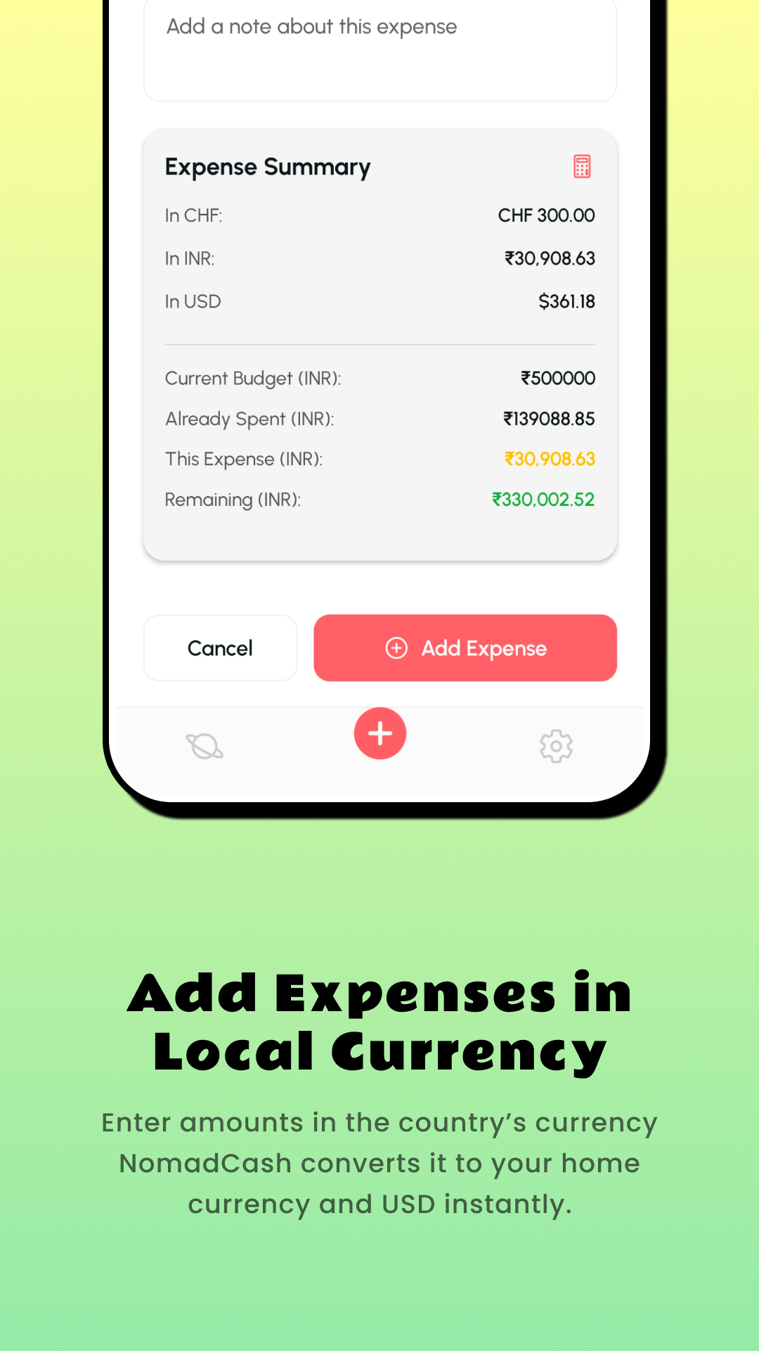 وسائط Nomadcash: نفقات السفر 5