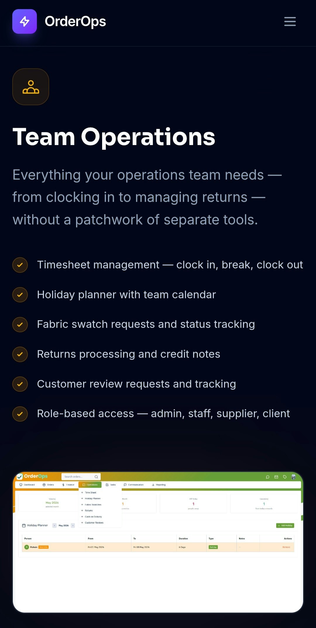 OrderOps — The Operations Platform gallery image