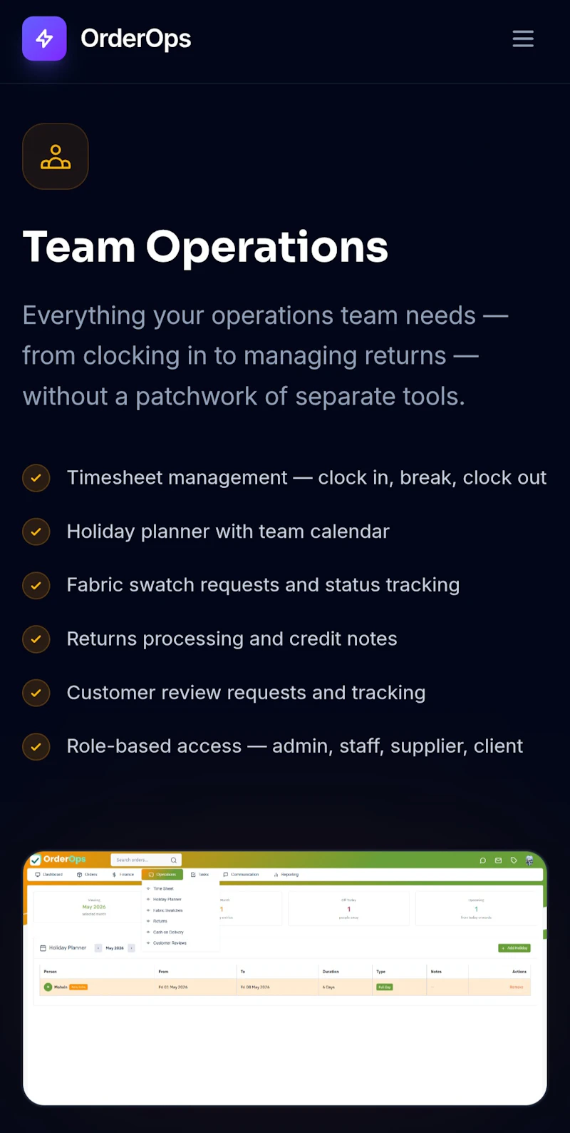 OrderOps — The Operations Platform screenshot 2