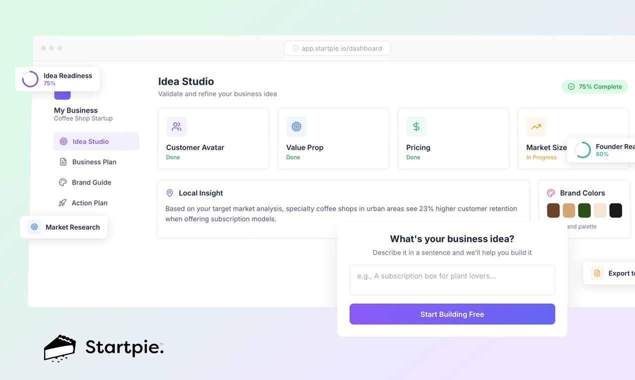 Startpie - Screenshot 2 showing product features and functionality