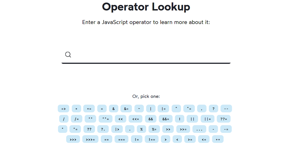 JavaScript Operator Lookup Product Information and Latest Updates (2025 ...