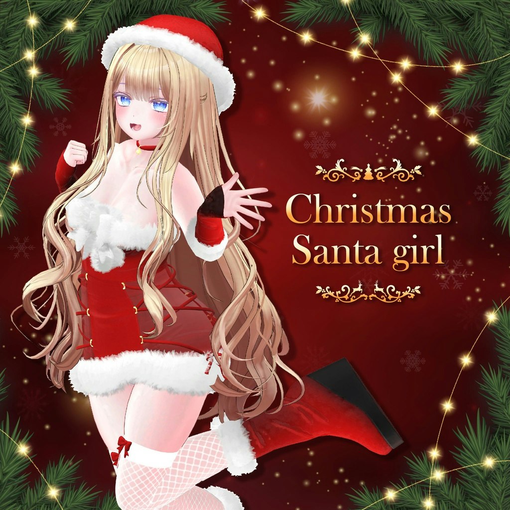 Moe Christmas Santa Girl VRC 3D Item! 