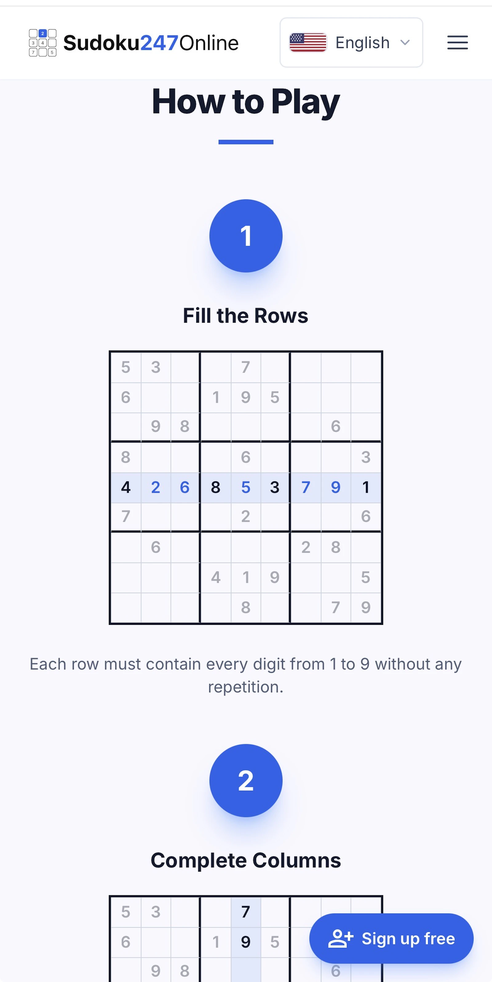 Sudoku247Online screenshot 1