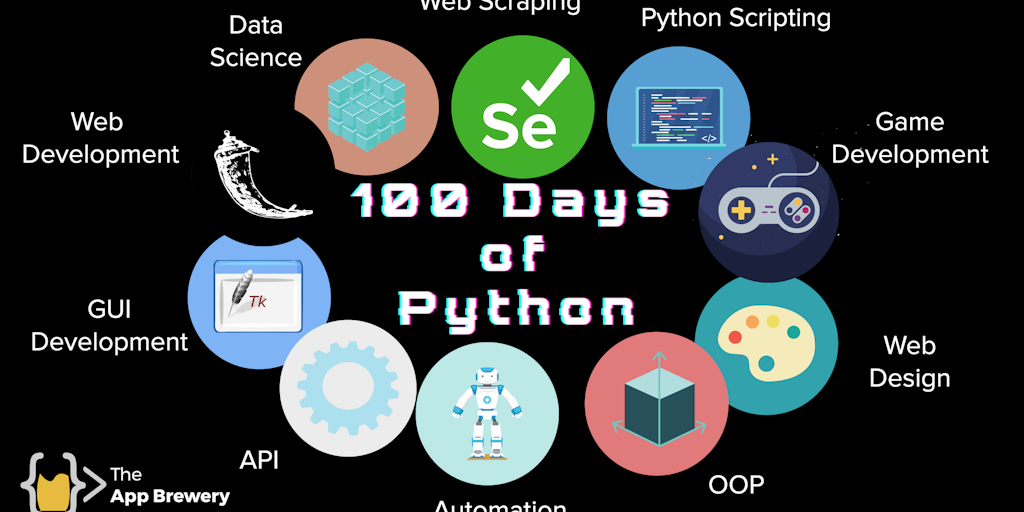100 Days of Python: 1 hour a day, 100 days of video content, build 100 ...