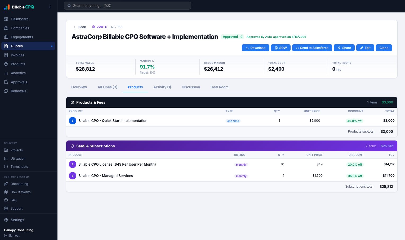Billable CPQ  gallery image