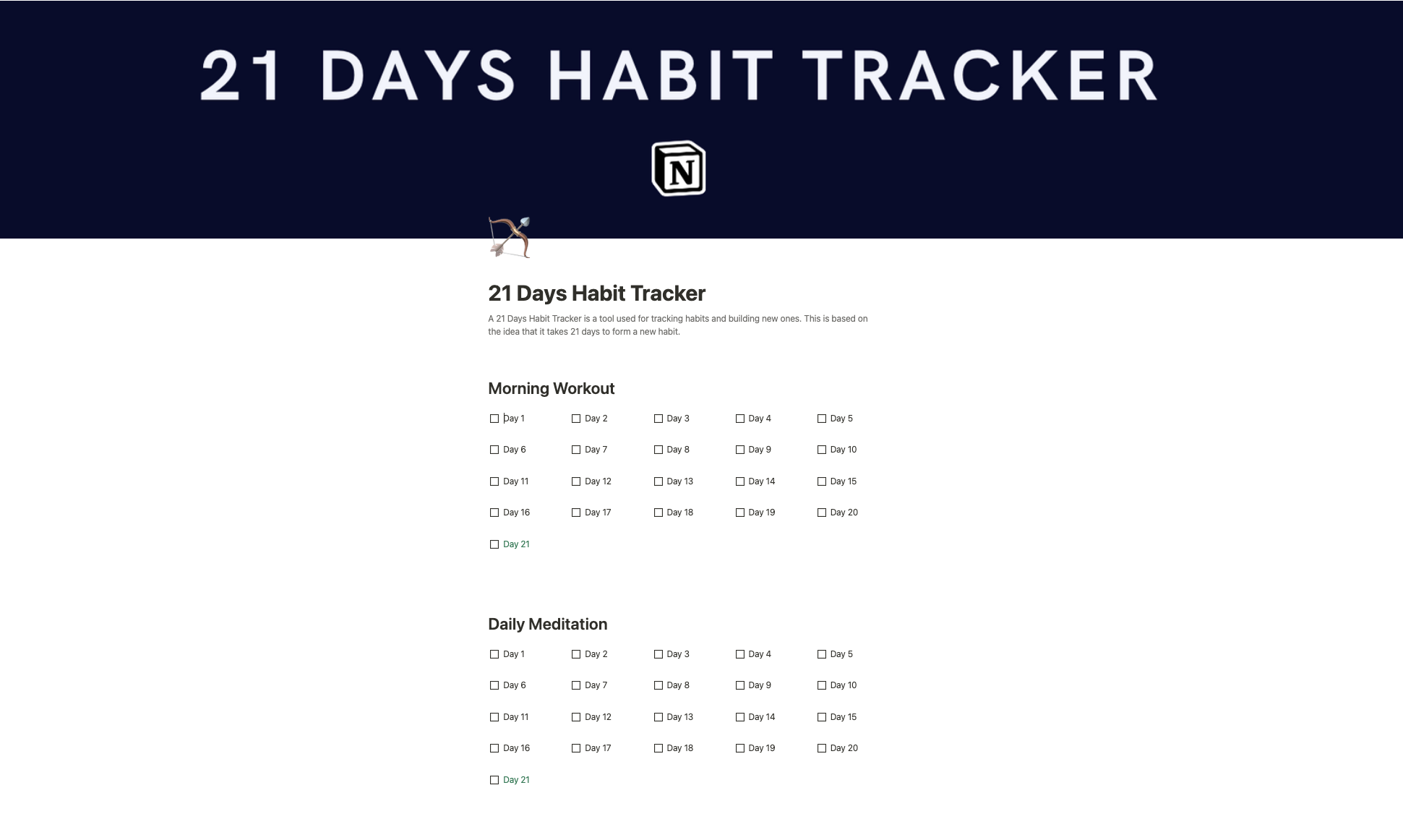 21 Days Habit Tracker gallery image
