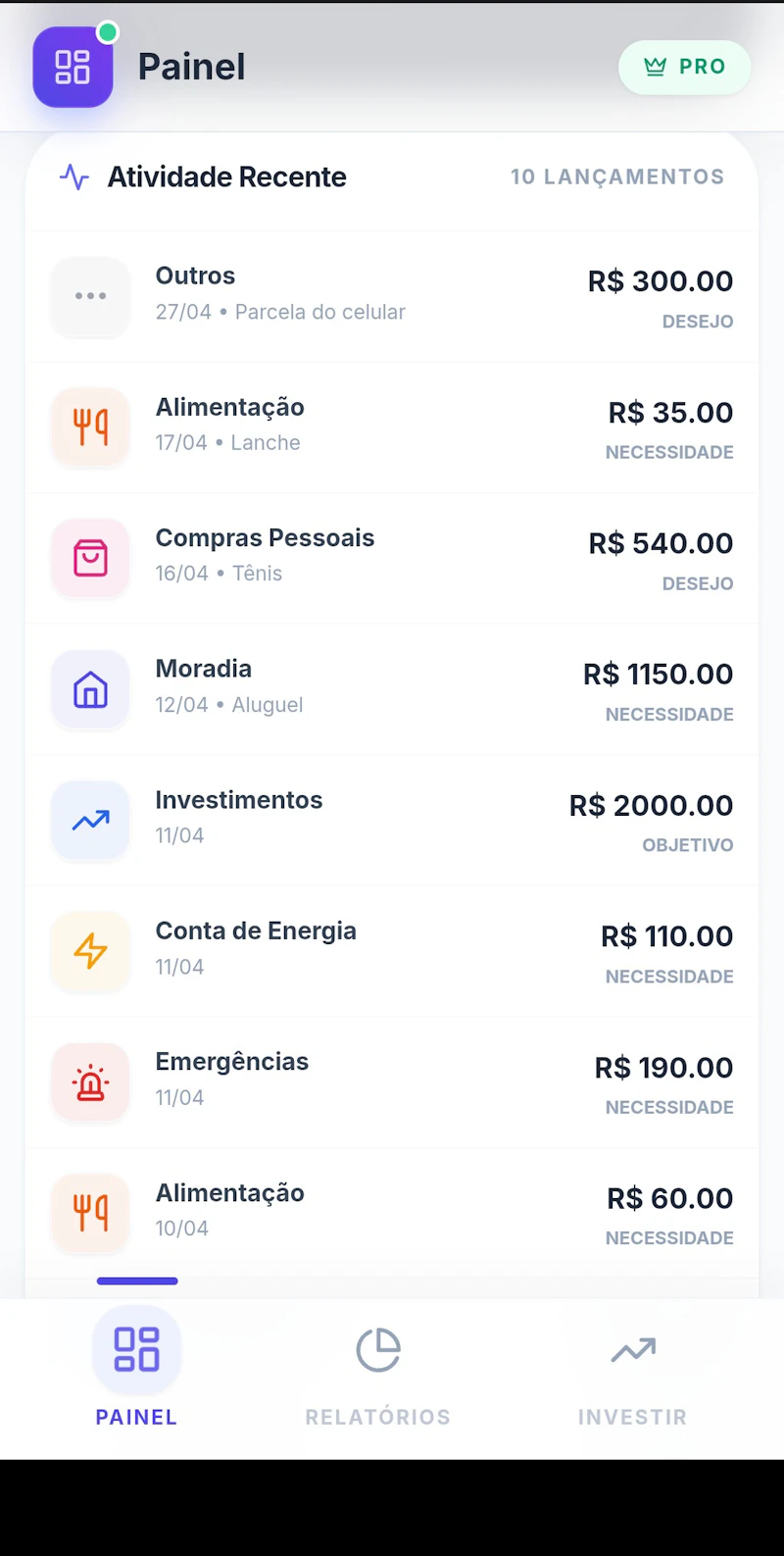 Planejamento Inteligente screenshot 2