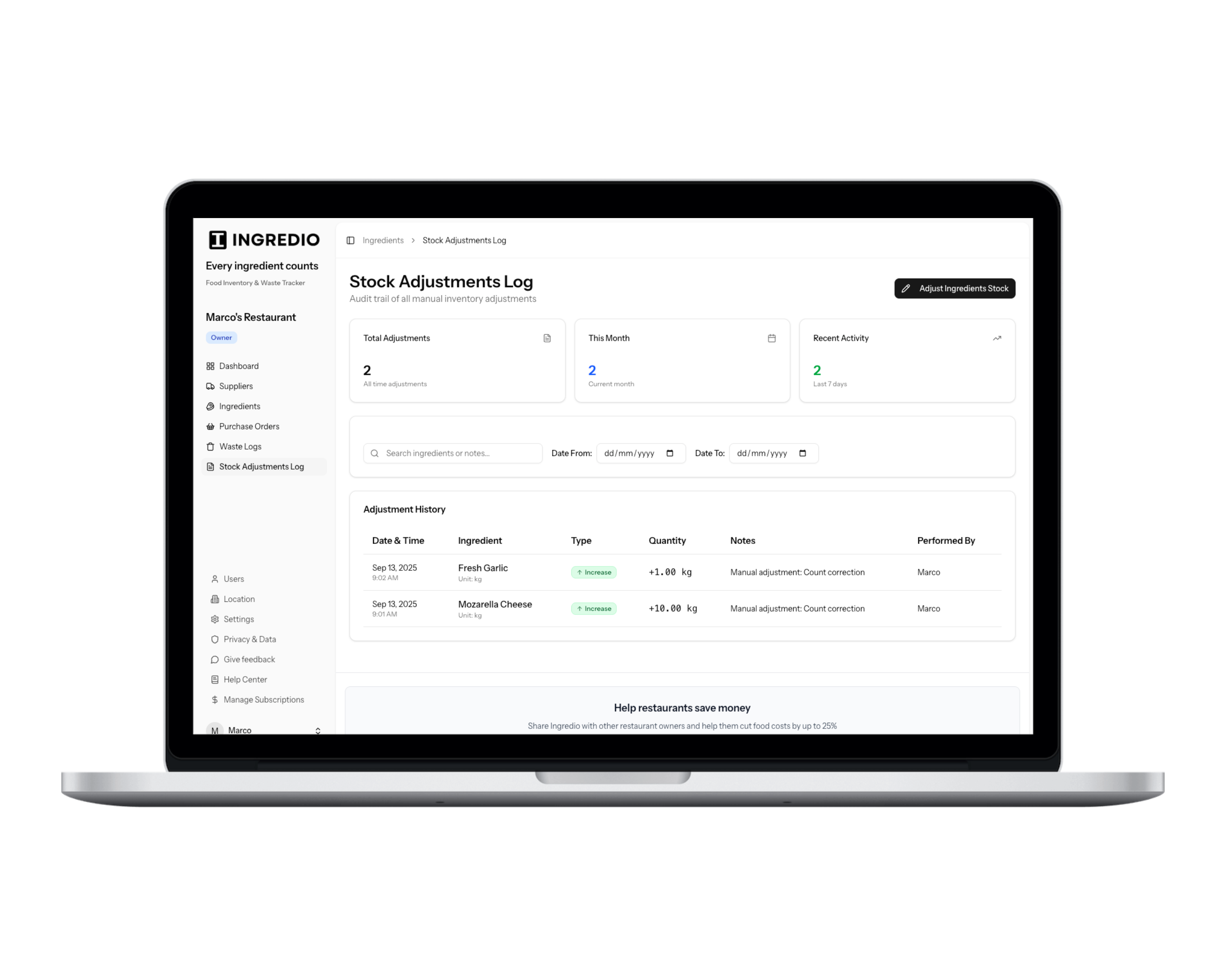 Ingredio: Food Inventory & Waste Tracker gallery image