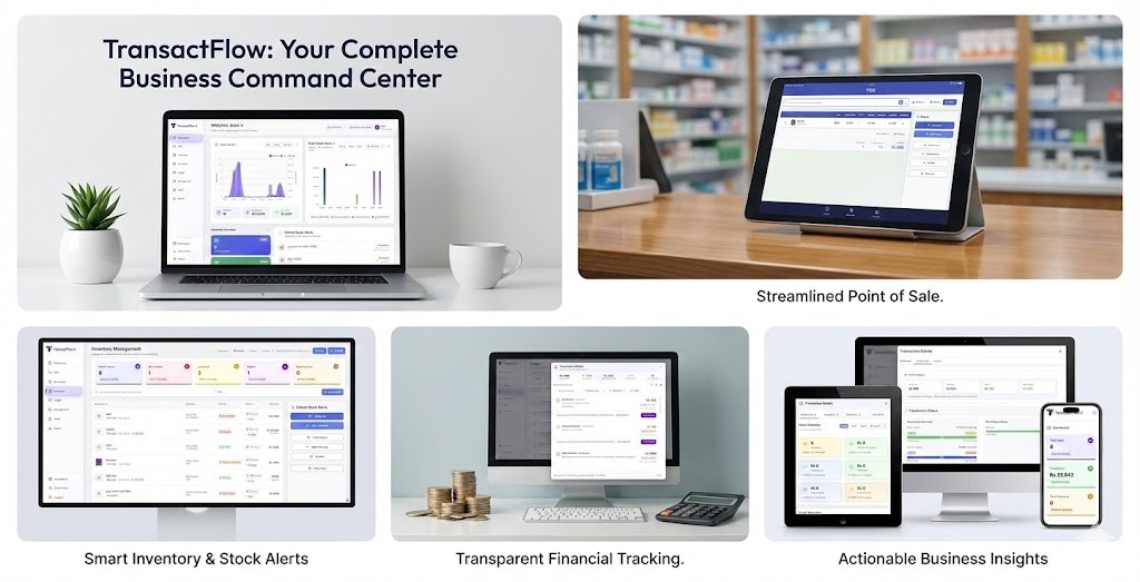TransactFlow - Main product screenshot demonstrating key features and user interface