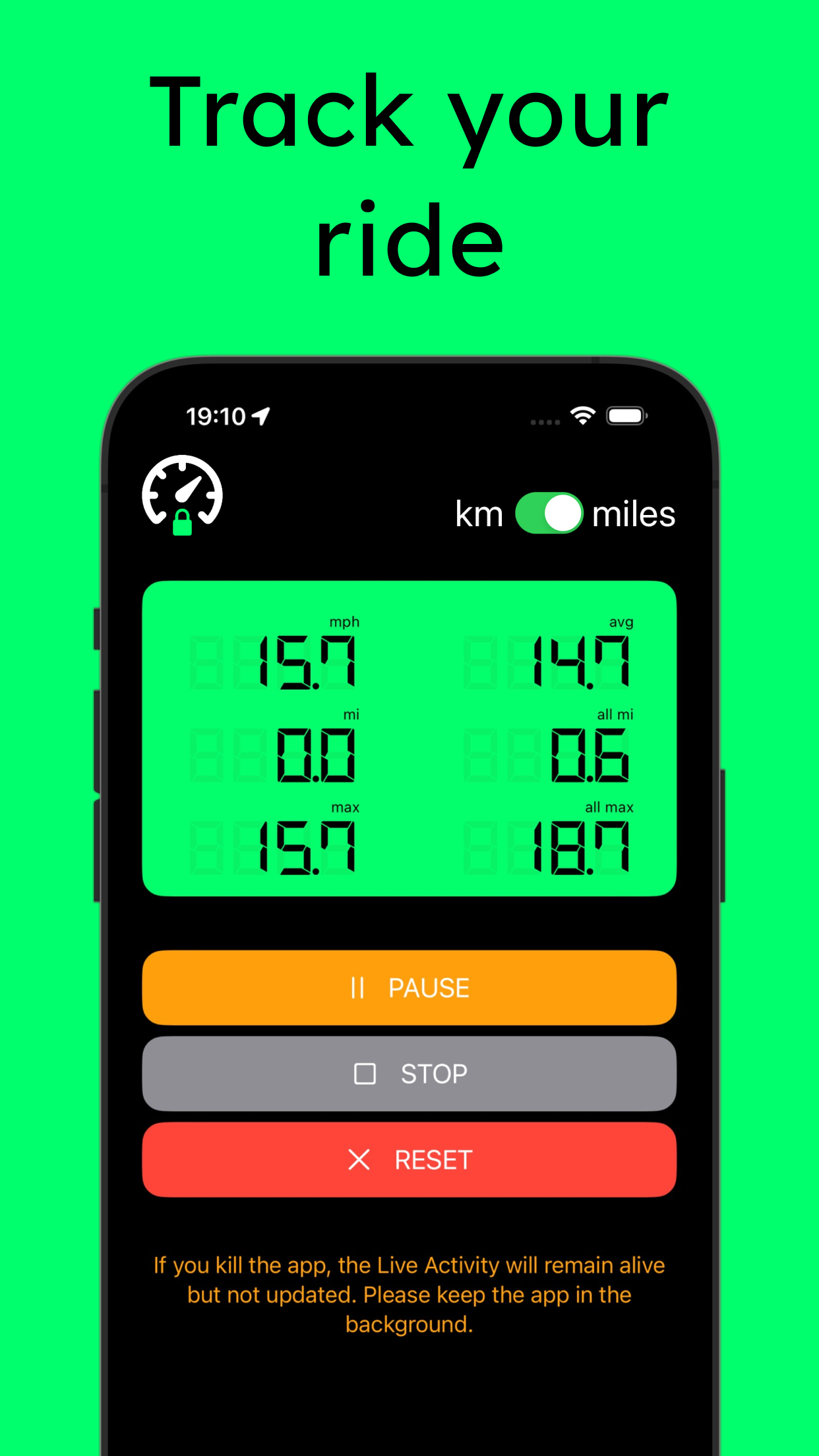Lockspeed - IOS Live Activity GPS - Динамический остров/всегда на спидометре iOS медиа 3
