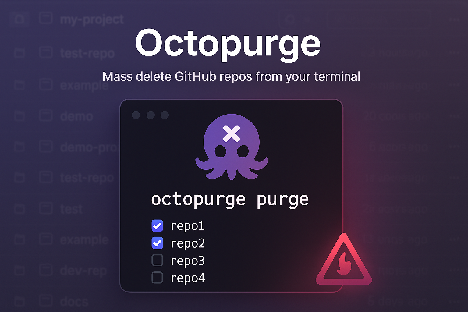 Media Octopurge - GitHub repo xóa cli - Xóa khối lượng repos github khỏi thiết bị đầu cuối của bạn 1