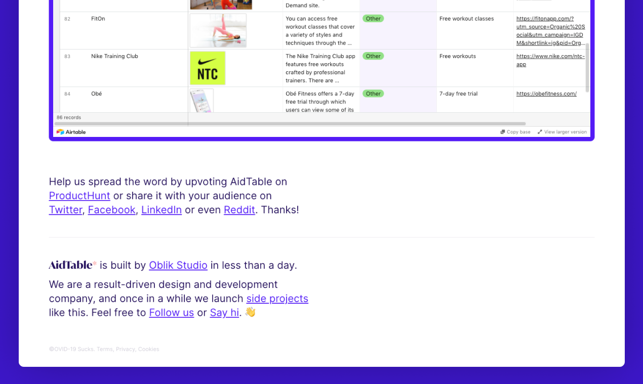 AidTable gallery image