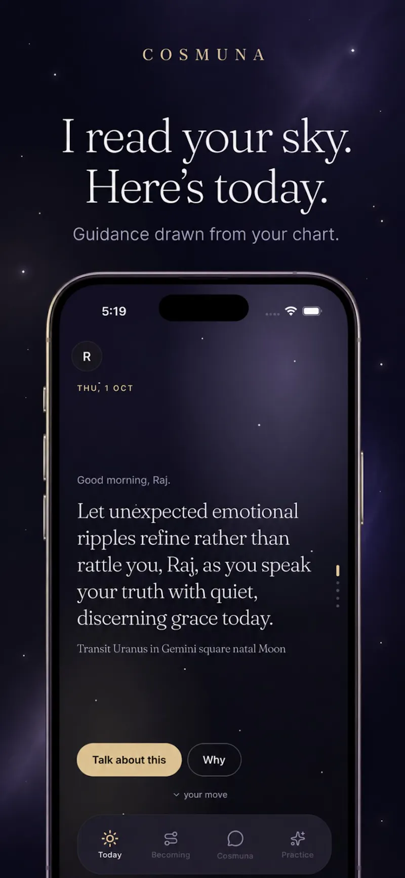 Cosmuna - Astrology-Native AI Coach screenshot 3