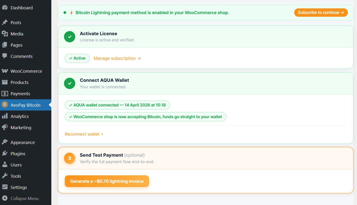AvoPay - Bitcoin Lightning, Woo/Shopify gallery image