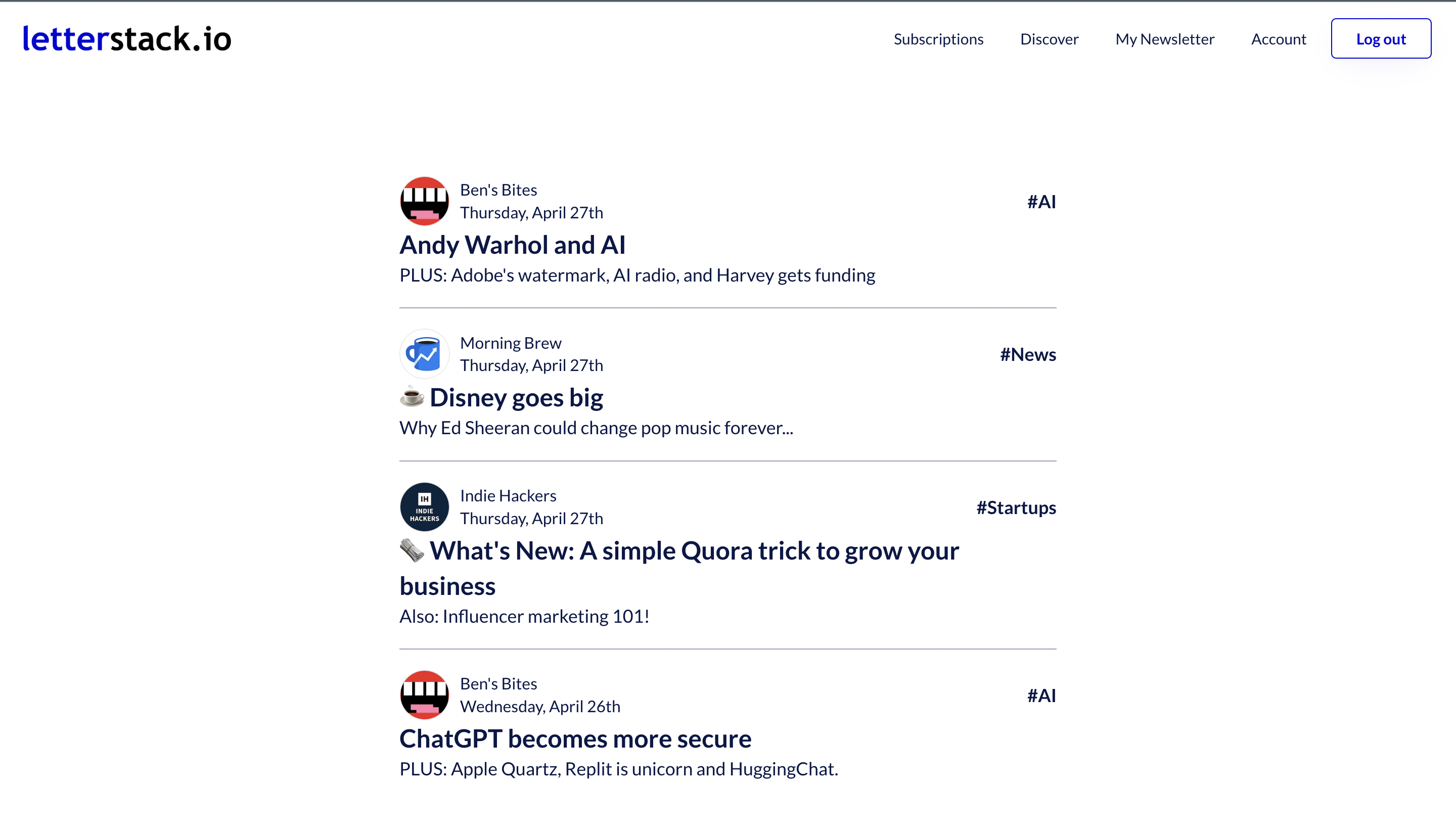 letterstack.io - Medium.com สำหรับจดหมายข่าว media 1