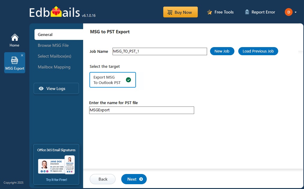 Edbmails MSG에서 PST 변환기로 - 쉽고 신뢰할 수있는 MSG를 PST 변환을 경험하십시오 미디어 1