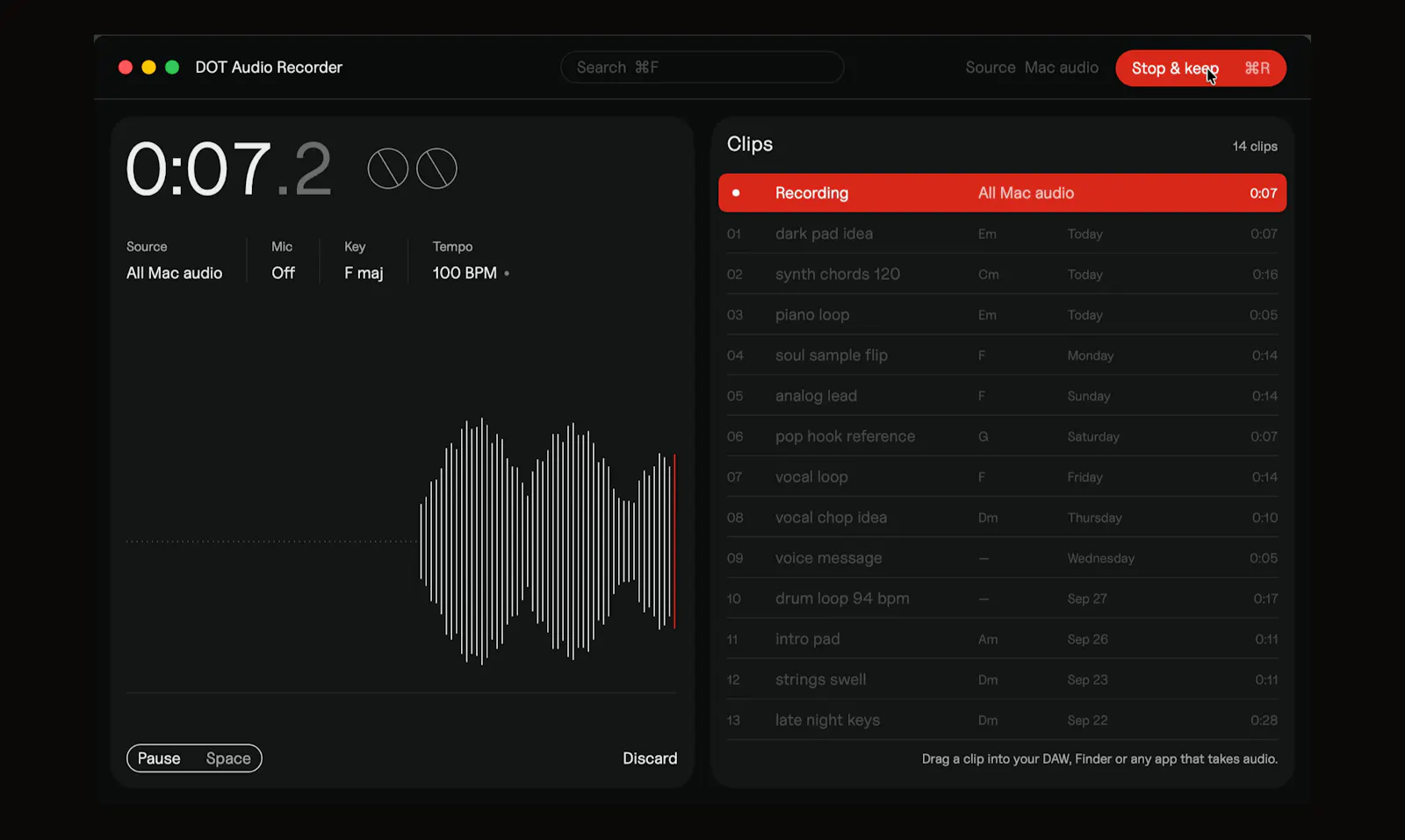 DOT Audio Recorder screenshot 3