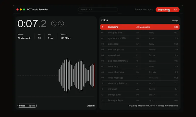 DOT Audio Recorder screenshot 3
