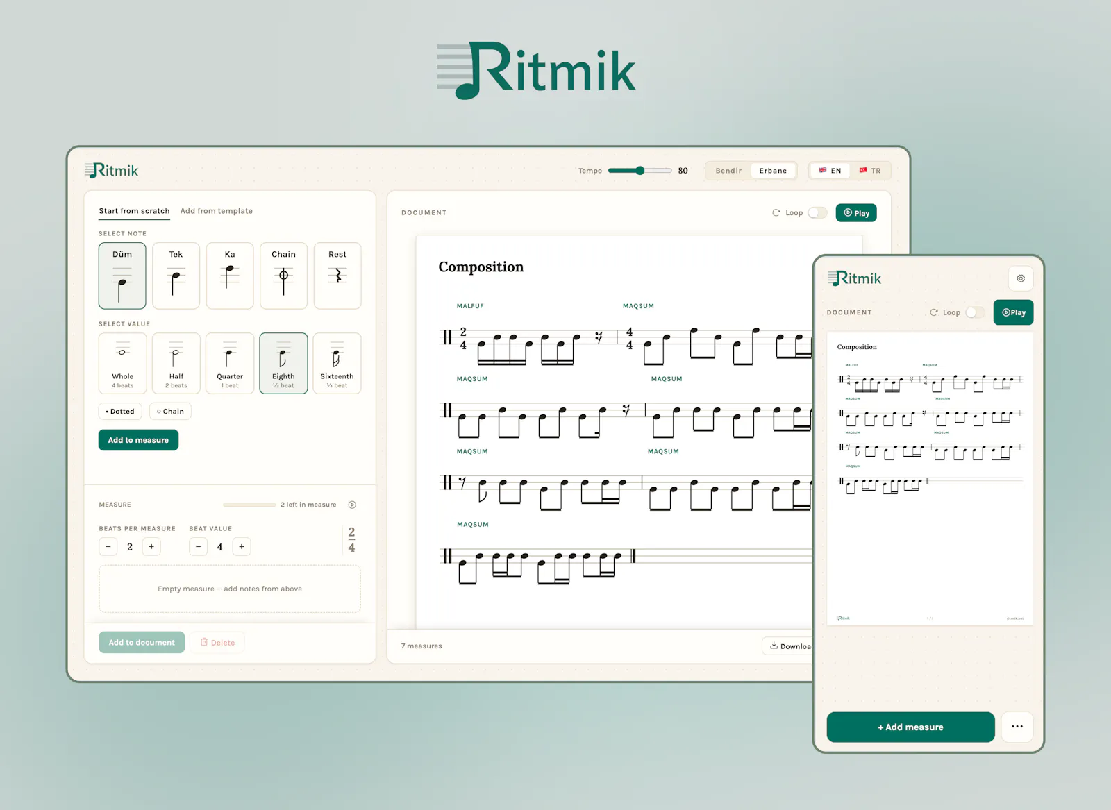 Ritmik — Rhythm Exercise Builder screenshot 3