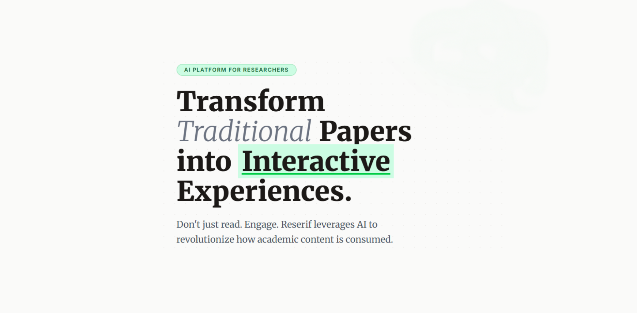 Reserif - Main product screenshot demonstrating key features and user interface