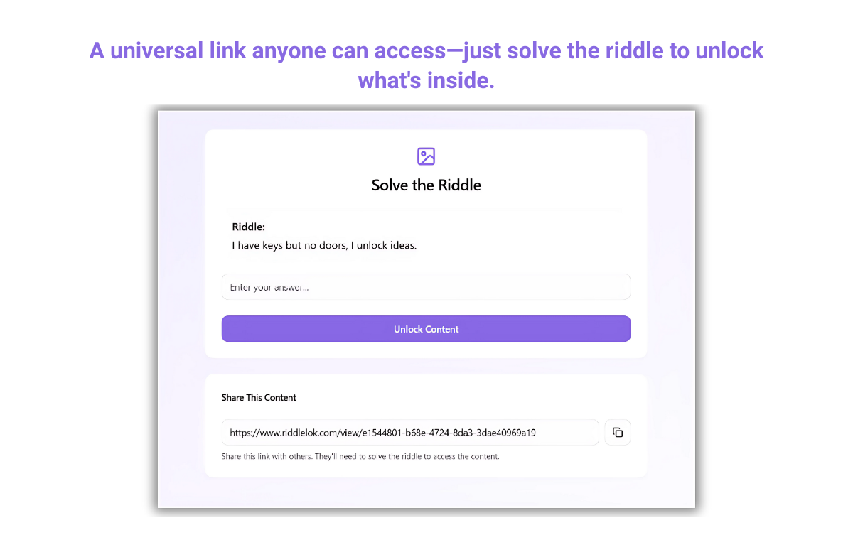 RiddleLok - Lock your links behind a riddle or passcode. media 3