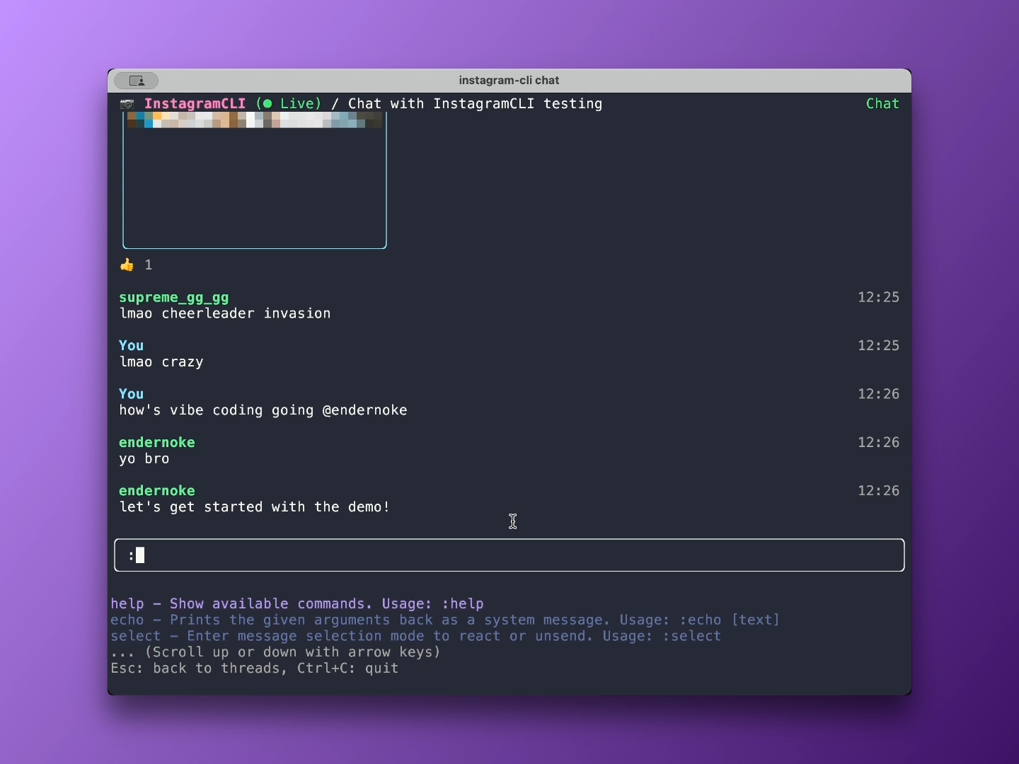 Instagram CLI - Screenshot 4 showing product features and functionality