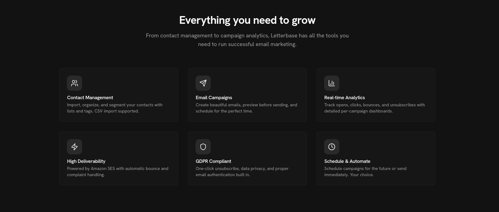 Letterbase - Screenshot 2 showing product features and functionality
