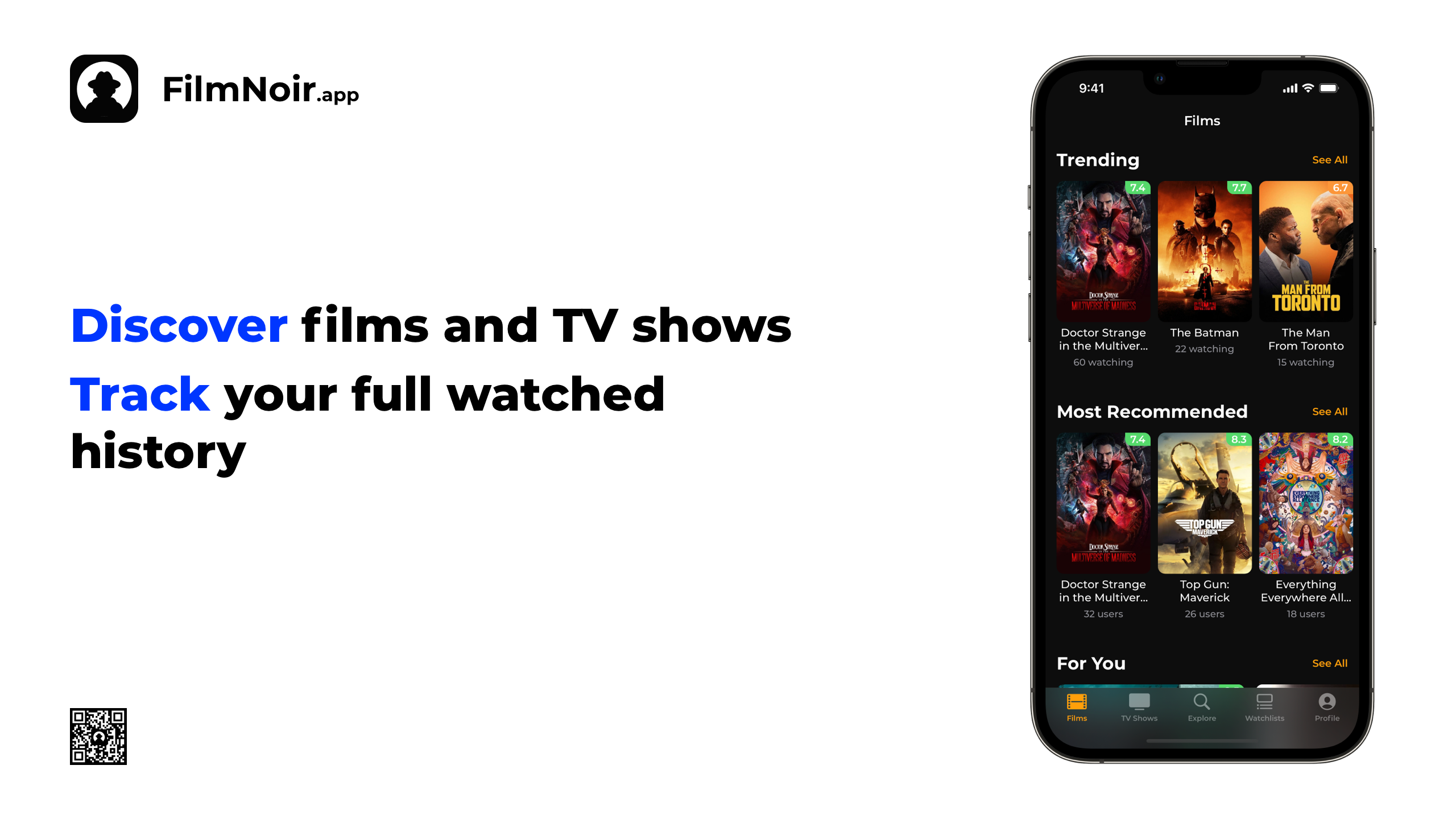 FilmNoir: Film & TV Show Tracker media 1