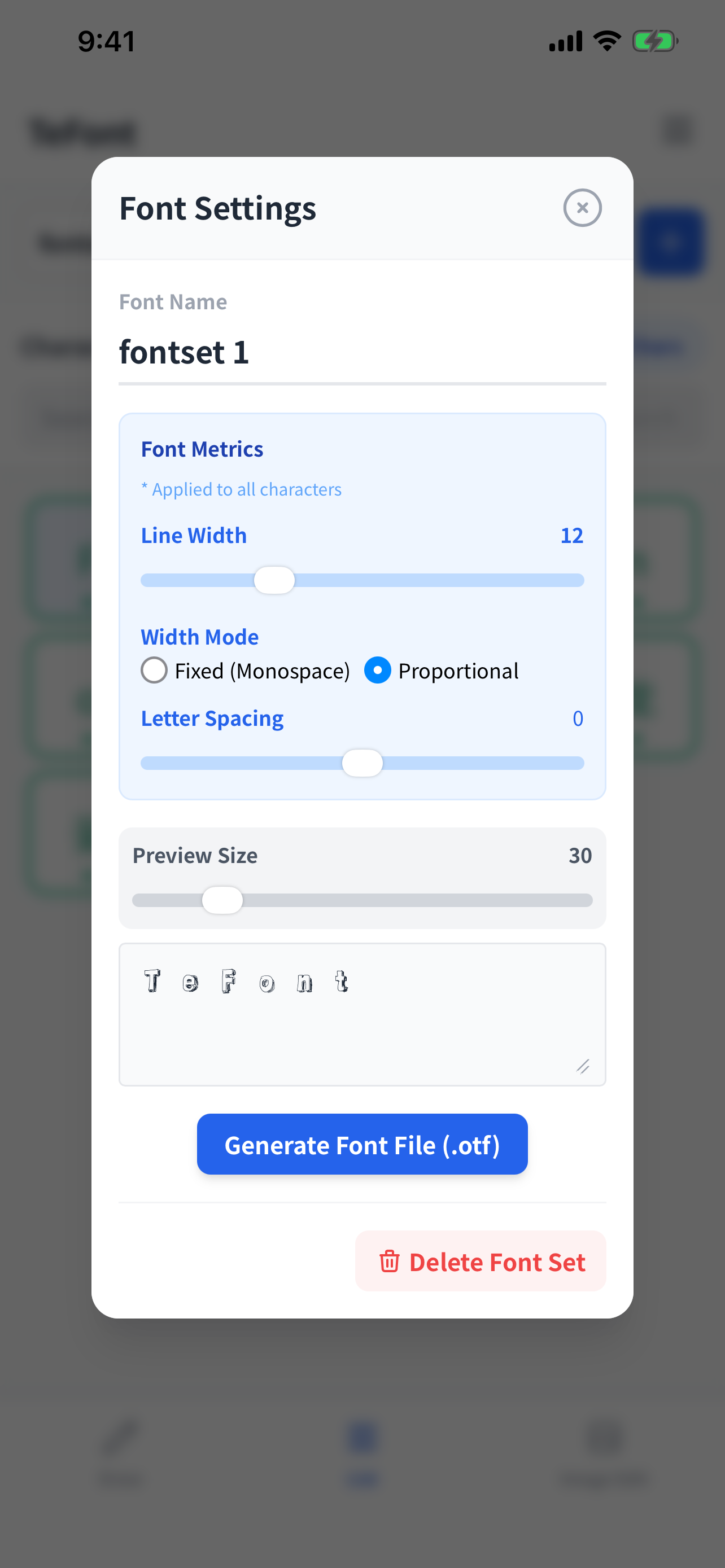 TeFont - Screenshot 5 showing product features and functionality