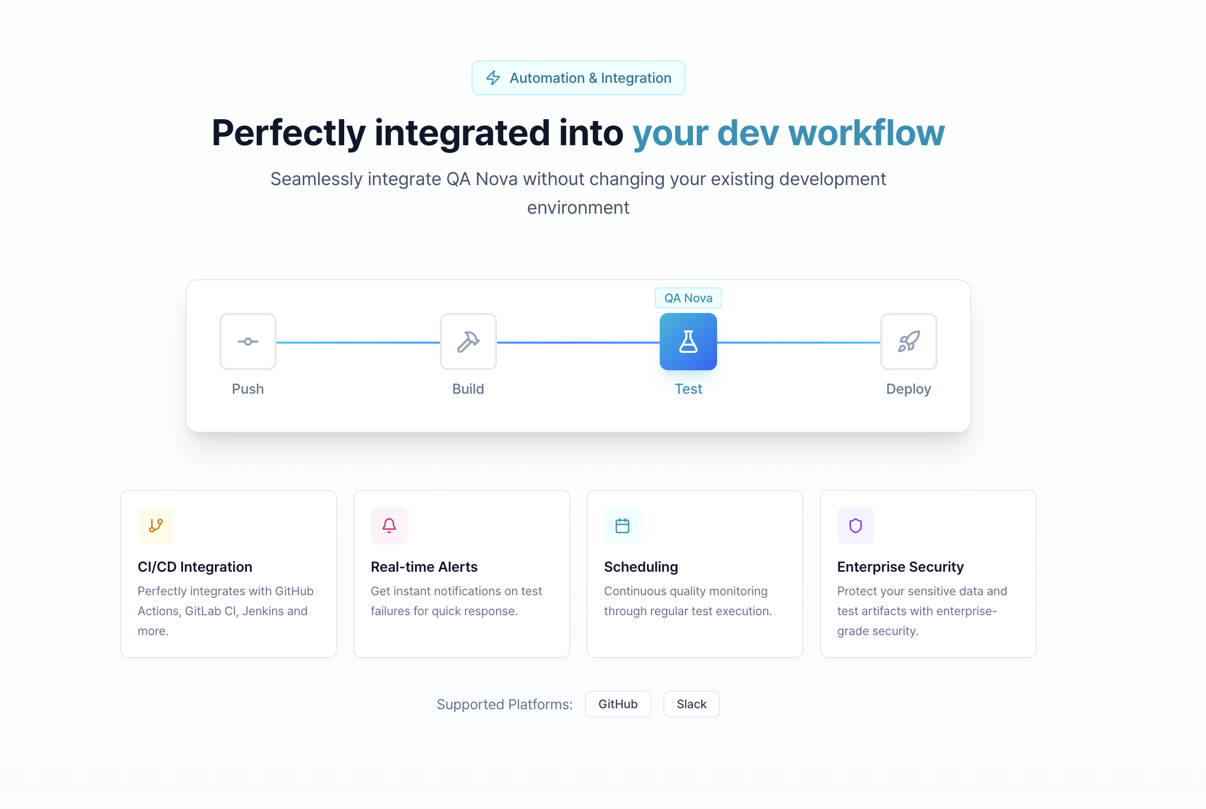 QA Nova - Screenshot 4 showing product features and functionality