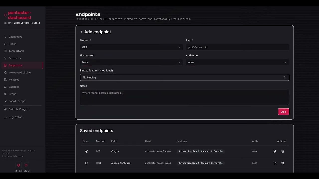 Pentester-dashboard gallery image