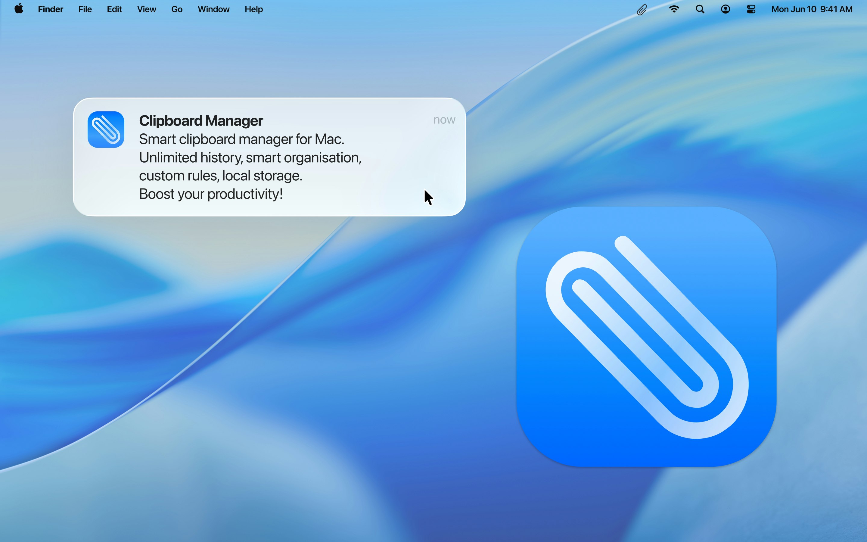 Clipboard Manager - Main product screenshot demonstrating key features and user interface