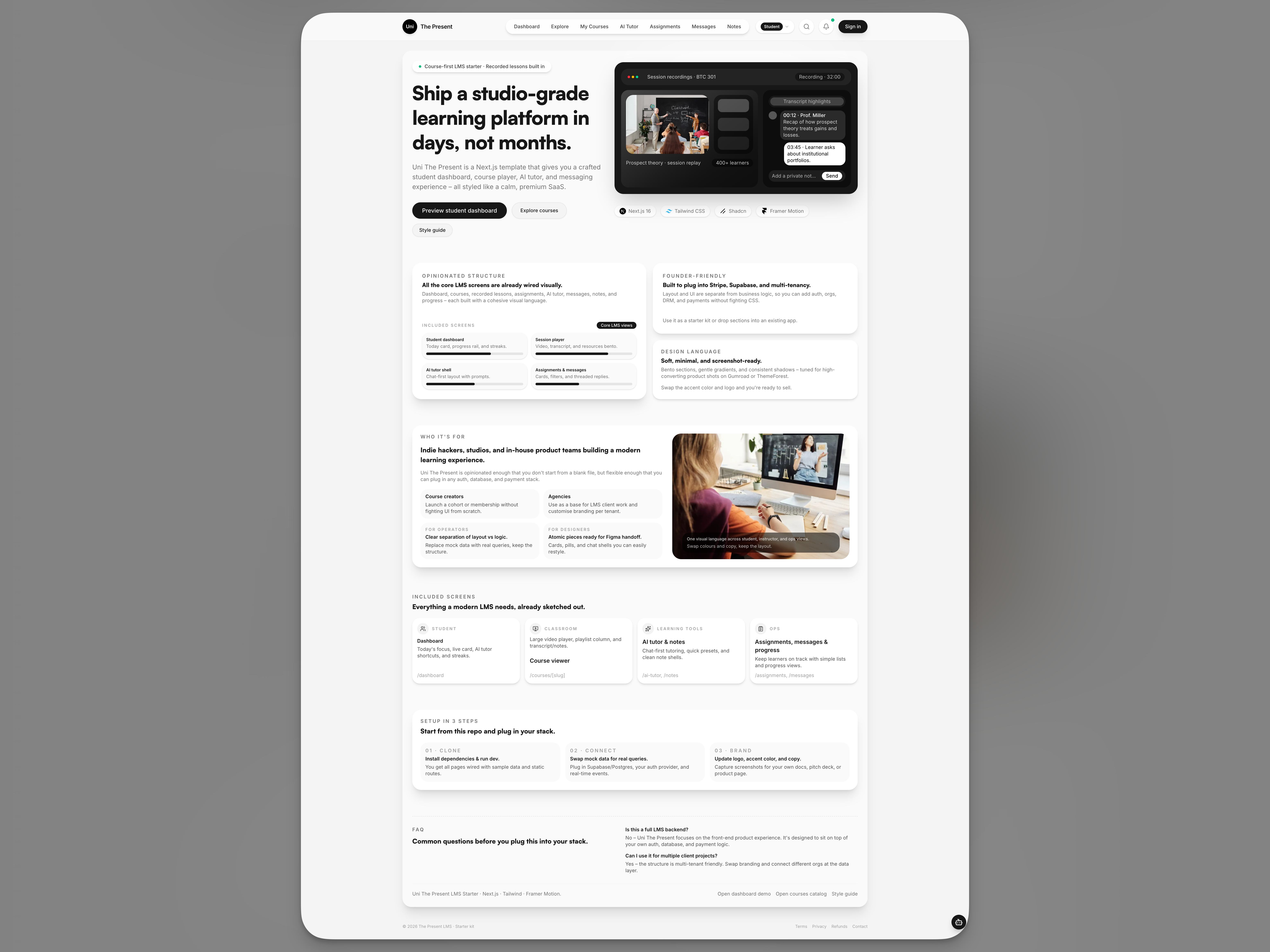 Uni The Present - Main product screenshot demonstrating key features and user interface